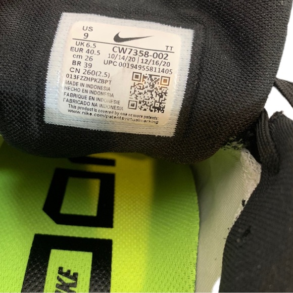 Nike Women's Pegasus Black Runner Shoes Size 9 - Picture 7 of 7